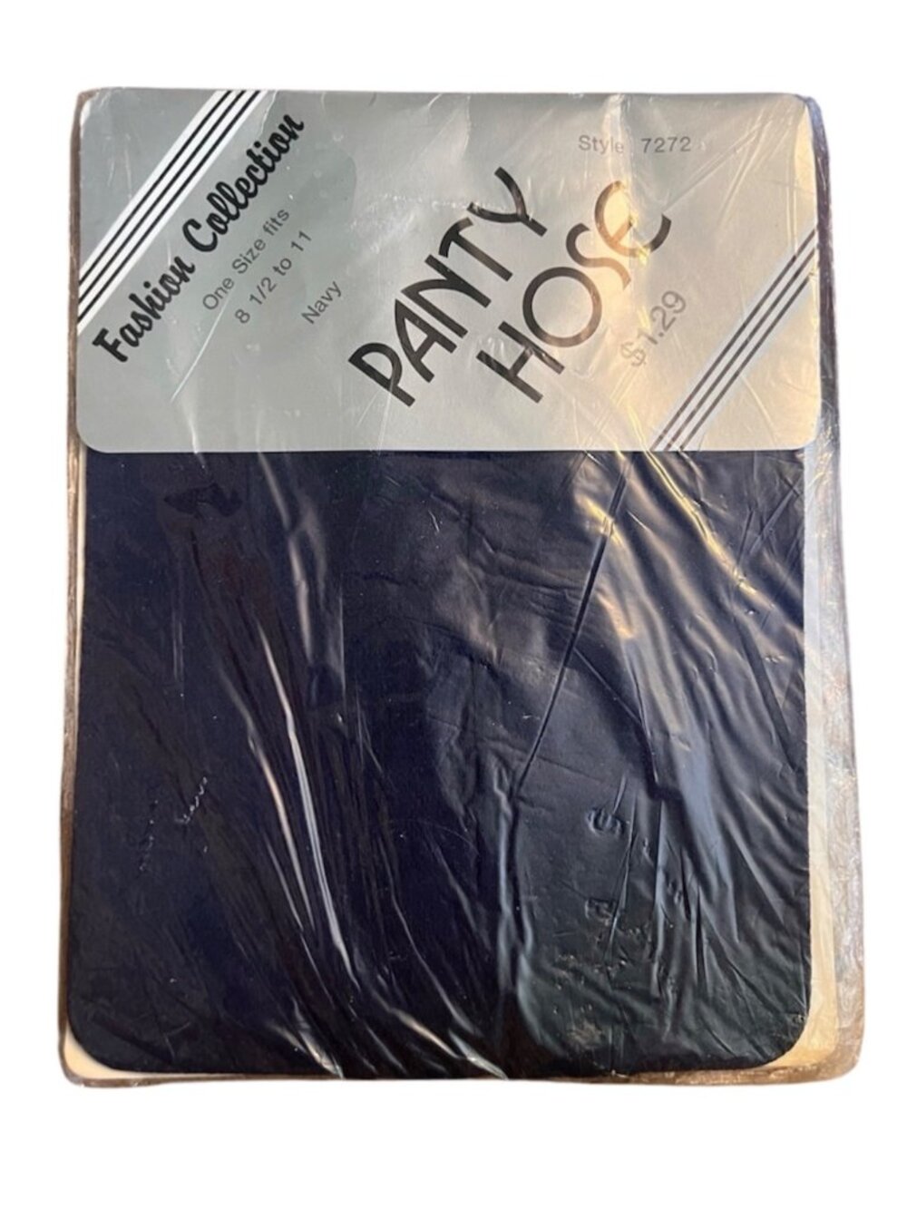 Fashion Collection Navy Pantyhose Style 7272 Fits 8 1/2 To 11 USA VTG